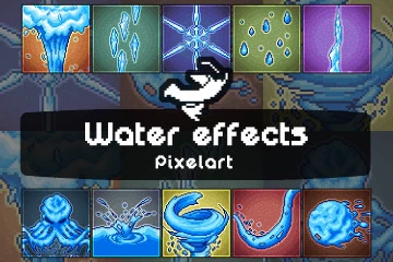 Water Effects Pixel Art Set