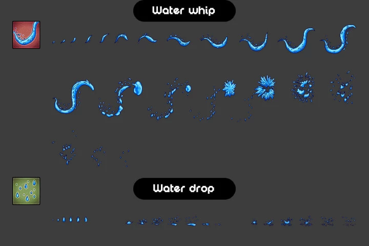 Water Effects Pixel Art Set
