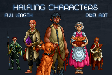 Free Halfling Characters Pixel Art