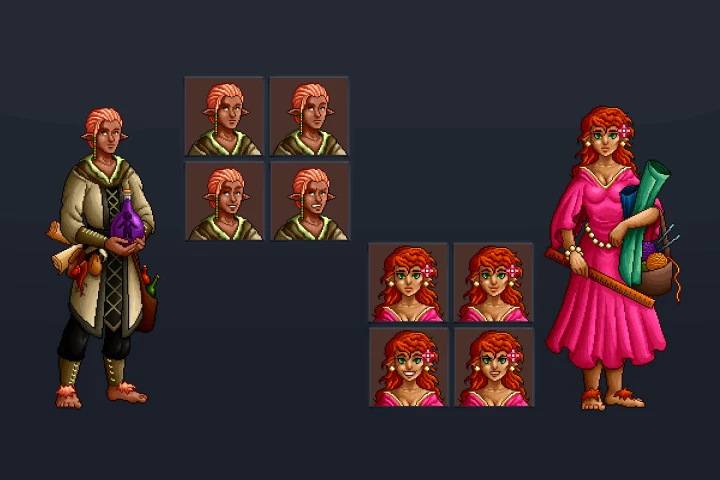 Free Halfling Characters Pixel Art