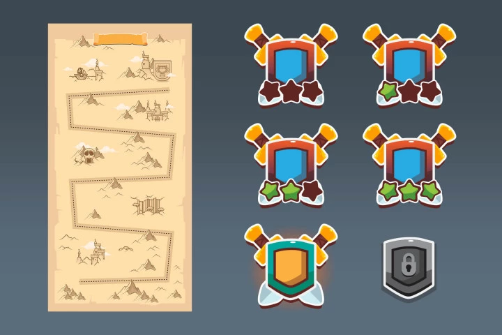 Level Map Game Assets