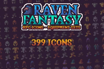 RPG Icons Pixel Art Equipment Sets