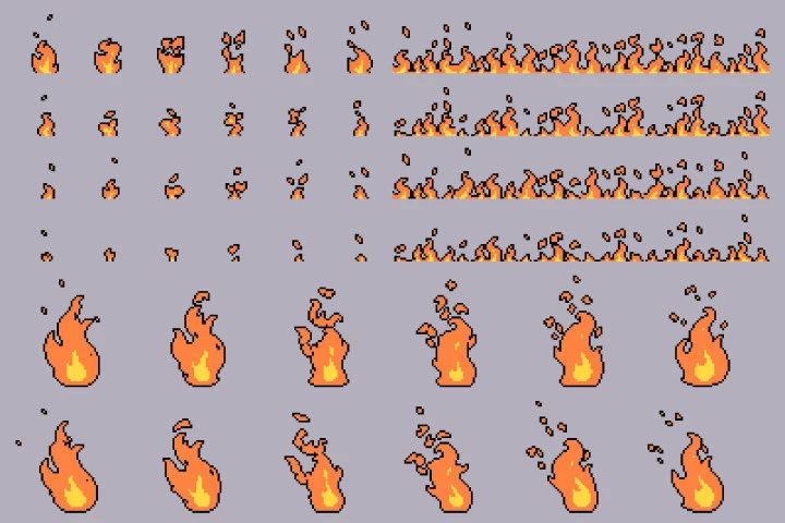 Fire Pixel Art Animation Sprites