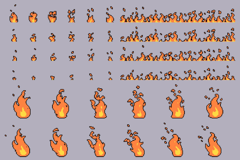 Fire Pixel Art Animation Sprites Download - CraftPix.net