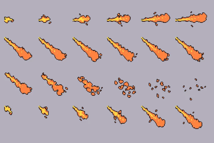 Fire Pixel Art Animation Sprites