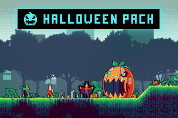 Free Halloween Character Pixel Art Pack