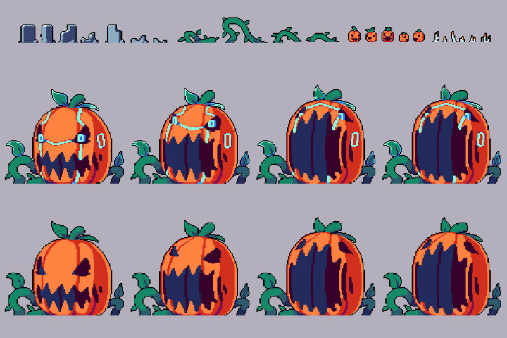 Free Halloween Character Pixel Art Pack