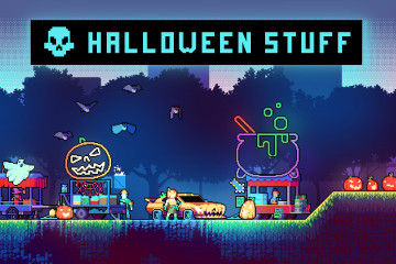 Free Halloween Decorations, Characters and Items Pixel Art
