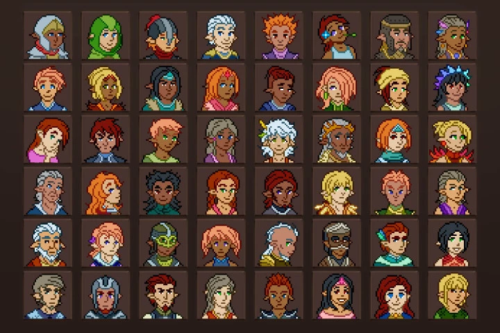 Halfling Avatar Icons Pixel Art