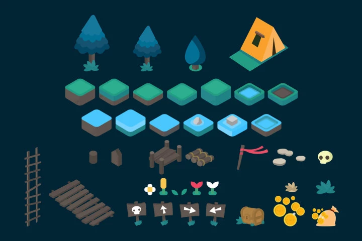 Night Forest Isometric Tileset