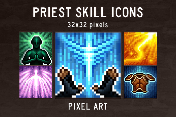 Priest Skill Pixel Art Icons Download Pack - CraftPix.net