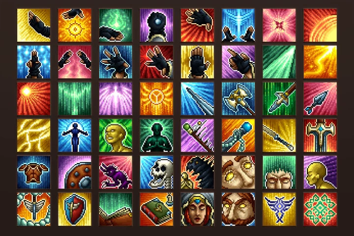 Priest Skill Pixel Art Icons