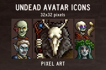 Undead Avatar Icons Pixel Art