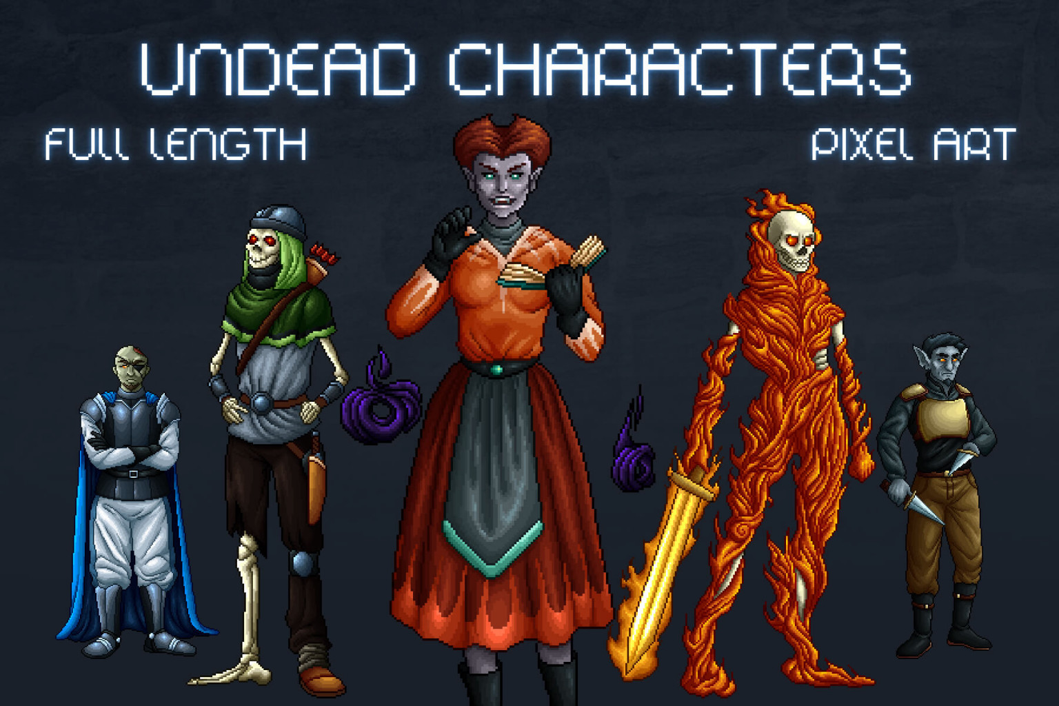 Free Dark Elf Pixel Art Asset Pack Download - CraftPix.net