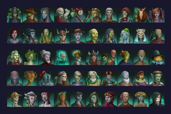 50 RPG Avatar Undead Icons