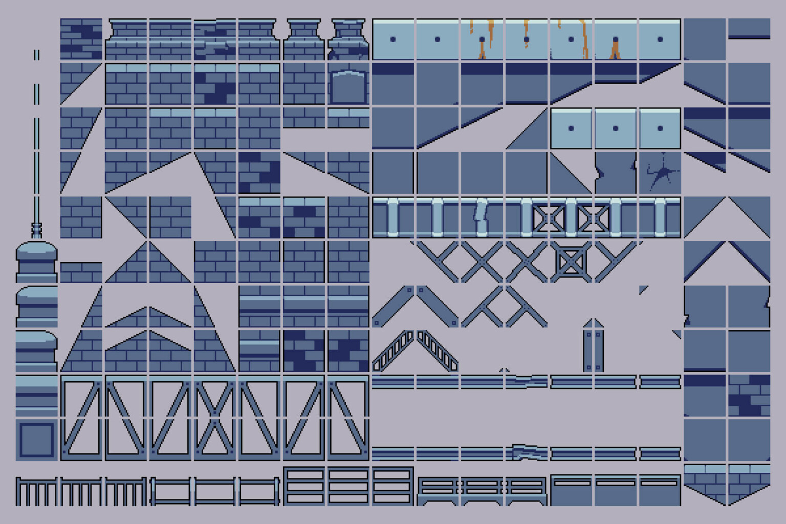 Bridge Constructor Tileset Pixel Art Download - CraftPix.net