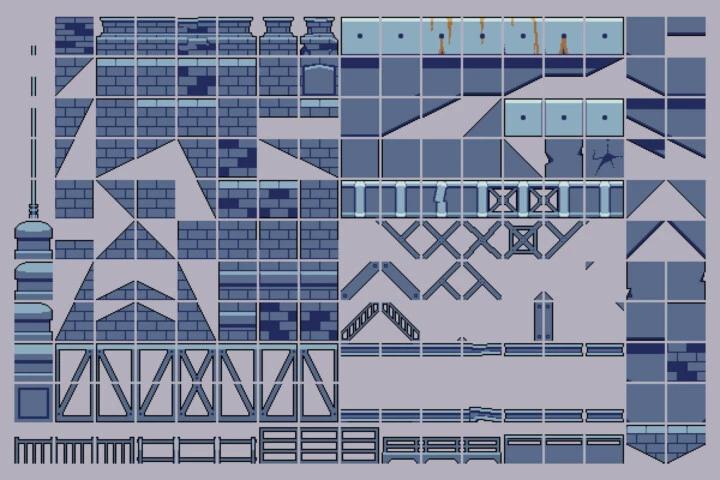 Bridge Constructor Tileset Pixel Art