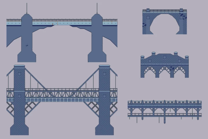 Bridge Constructor Tileset Pixel Art