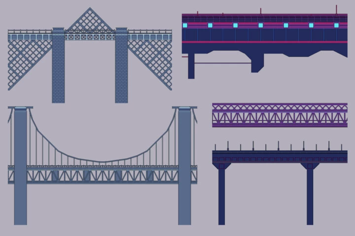 Bridge Constructor Tileset Pixel Art