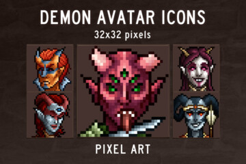 Demon Avatar 32×32 Icons Pixel Art