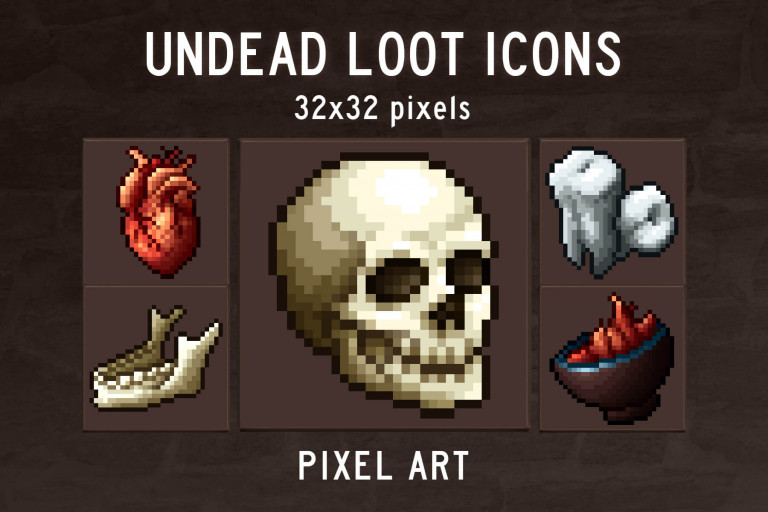 Free Undead Loot Pixel Art Icons Download - CraftPix.net