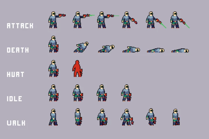 Sewerage Character Enemies Pixel Art