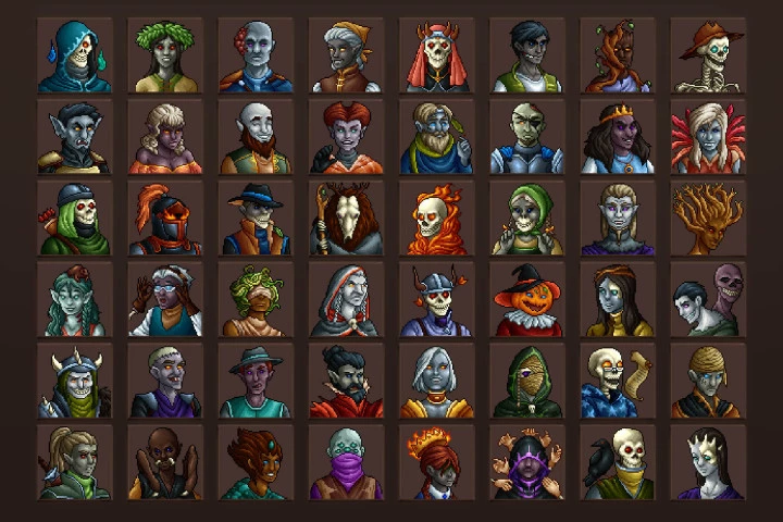 Undead Avatar Icons 64×64 Pixel Art