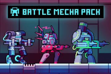 Battle Mecha Sprites Pixel Art Pack