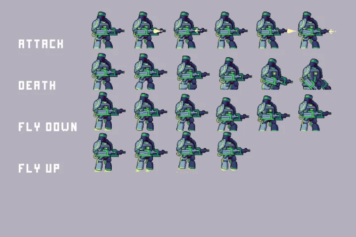 Battle Mecha Sprites Pixel Art Pack
