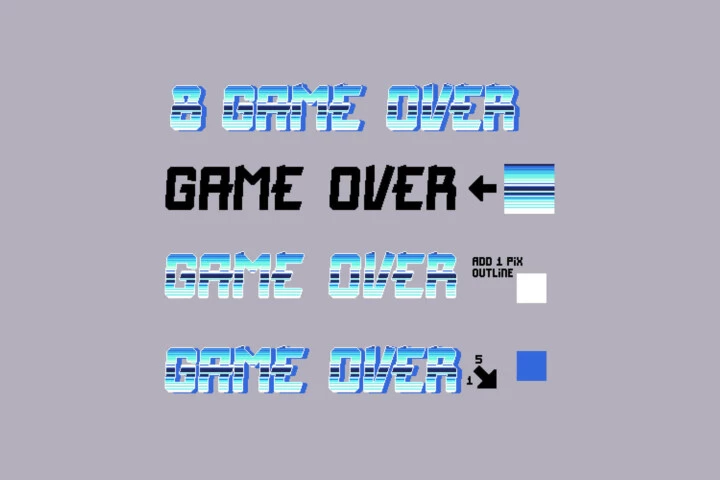 Cyberpunk Pixel Art Font Effects