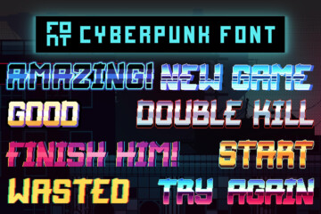 Cyberpunk Pixel Art Font Effects
