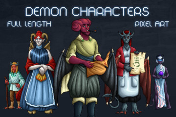 Demon Characters Full-Length Pixel Art