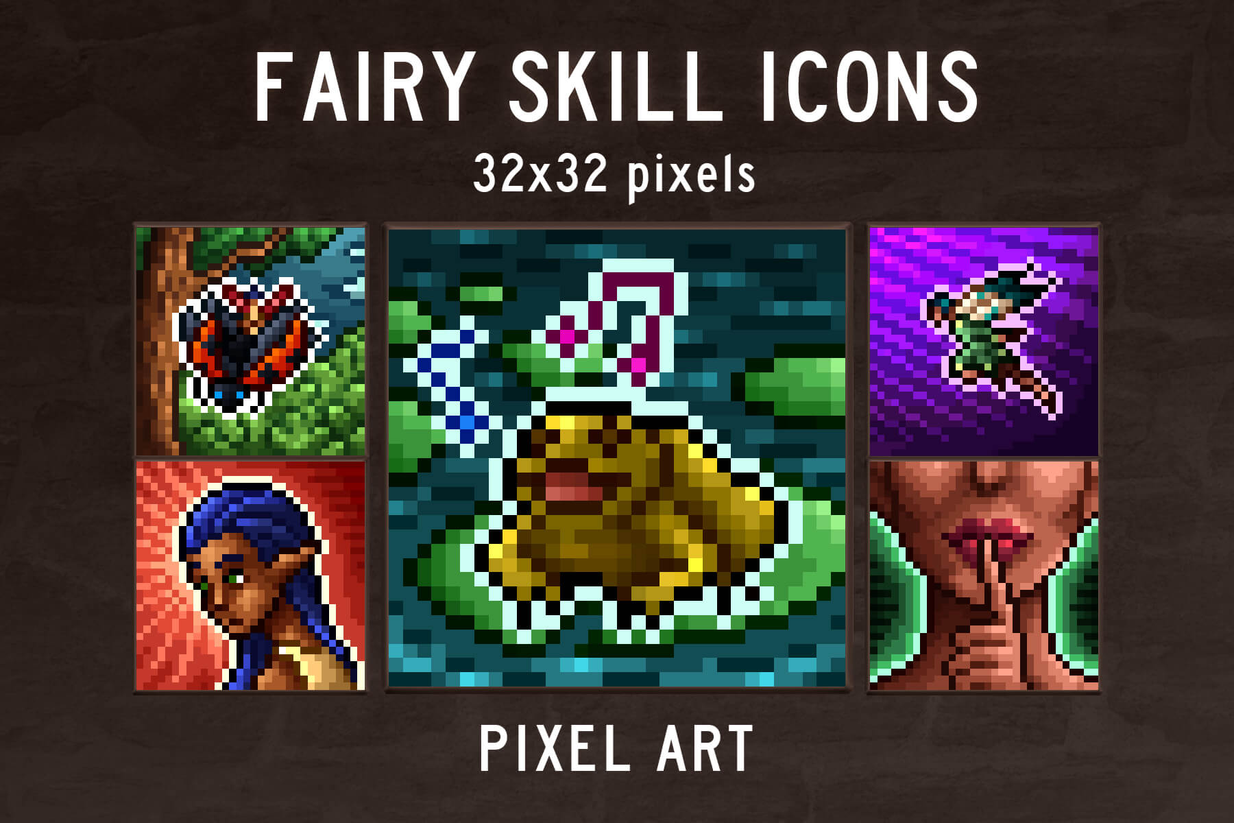 Free Fairy Avatar Icons 32x32 Pixel Art 