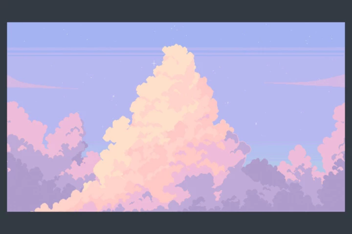 Free Sky with Clouds Background Pixel Art Set