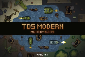 Free Top Down Military Boats Pixel Art