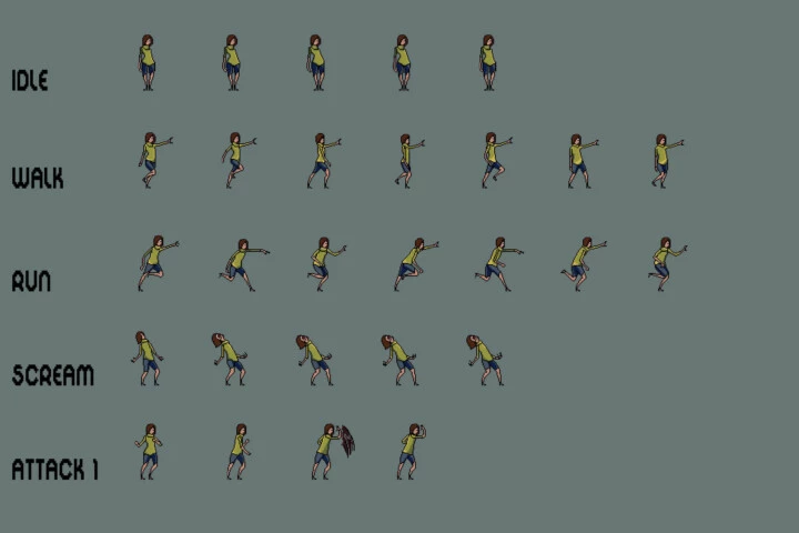 Free Zombie Sprite Sheet Pack Pixel Art