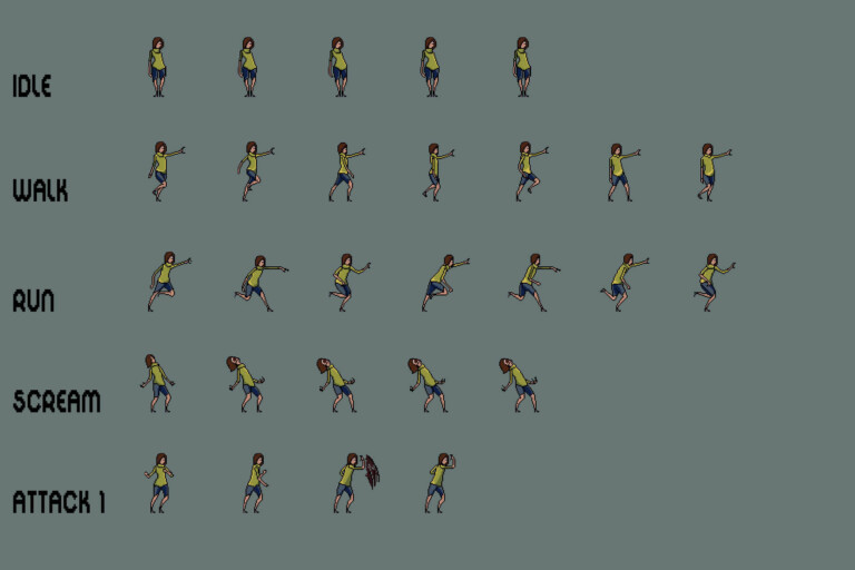 Free Zombie Sprite Sheet Pack Pixel Art - CraftPix.net