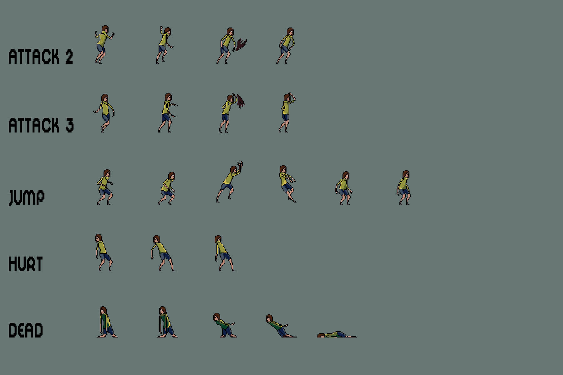 Free Zombie Sprite Sheet Pack Pixel Art - CraftPix.net