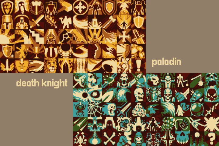 Paladin and Death Knight Pixel Art Ability Icon Set