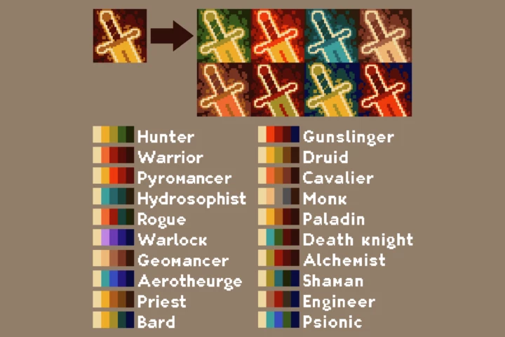 Paladin and Death Knight Pixel Art Ability Icon Set