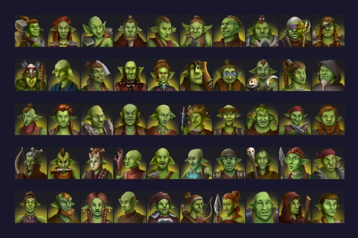 50 RPG Avatar Goblin Icons