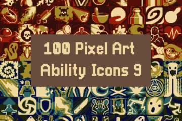 Alchemist and Shaman Pixel Art Ability Icons