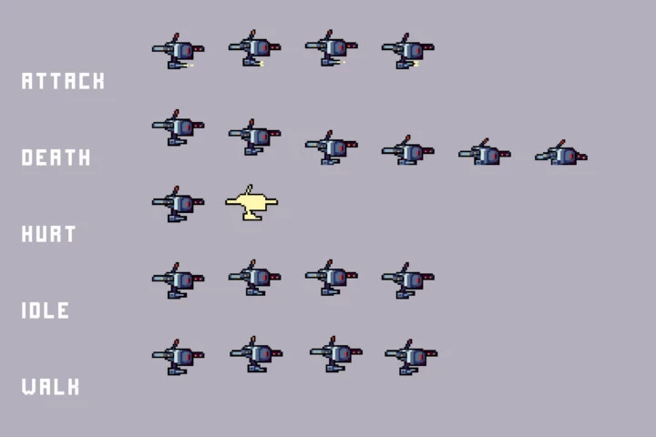 Basement Enemies Pixel Art Sprite Pack