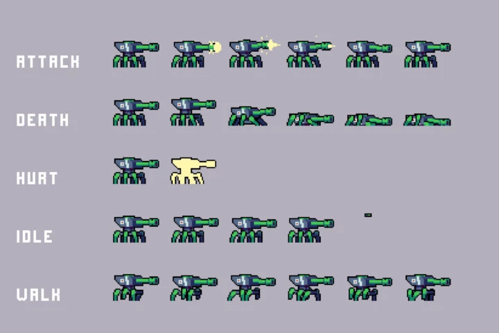 Basement Enemies Pixel Art Sprite Pack