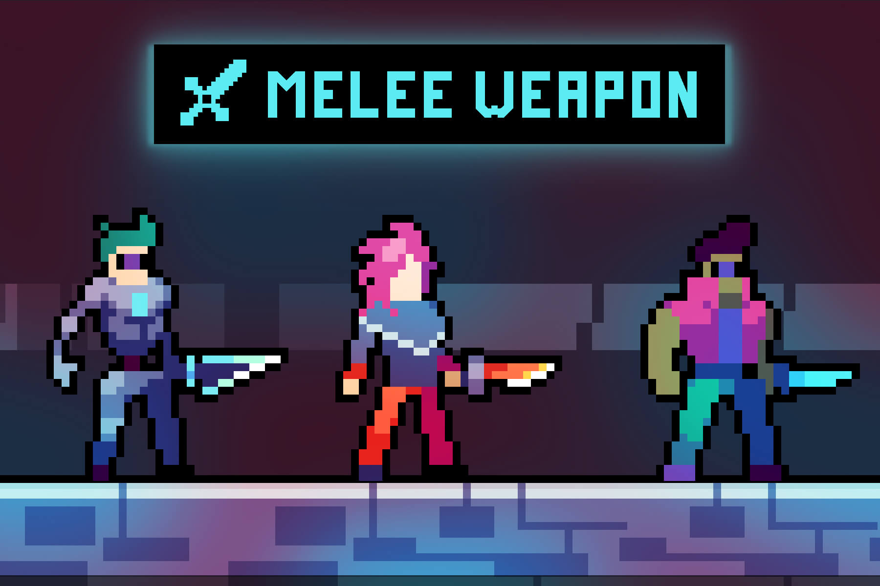 Free Characters With Melee Attack Pixel Art CraftPix