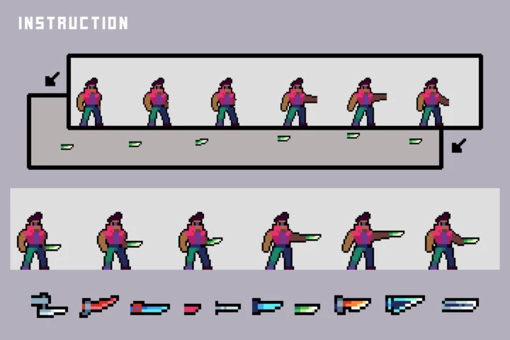 Free Characters With Melee Attack Pixel Art