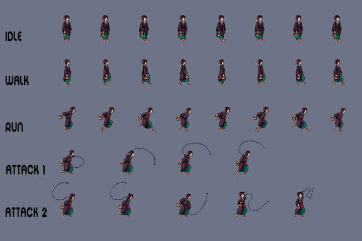 Free Ninja Sprite Sheets Pixel Art