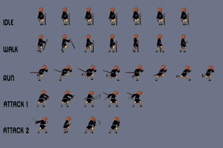Free Ninja Sprite Sheets Pixel Art