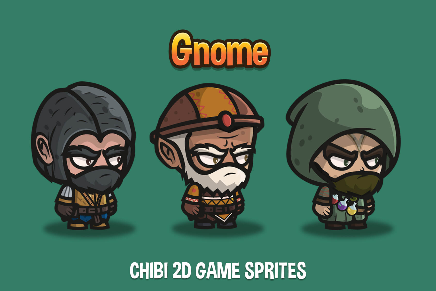 Gnome Chibi Character Sprites Download - CraftPix.net