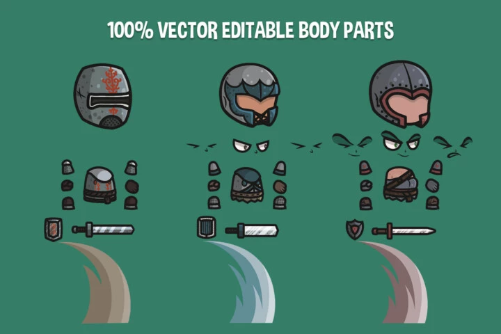 Knight Chibi Character Sprites